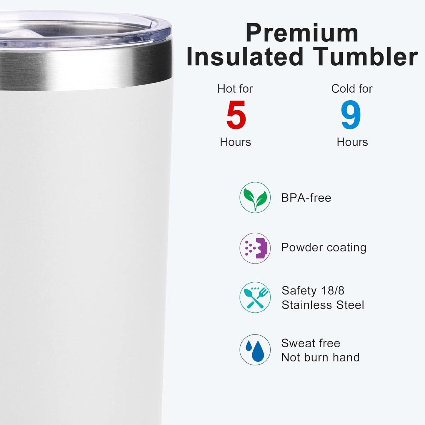 Tumbler with Handle, 30 oz Stainless Steel Double Wall Insulated Tumblers with Lid and Straw Coffee Tumbler for Men and Women (Grass Green)