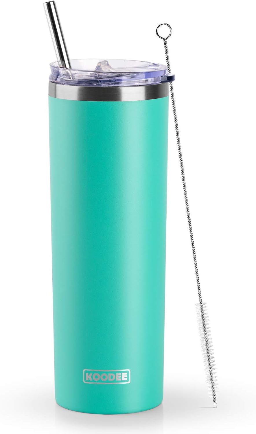Tumbler with Handle, 30 oz Stainless Steel Double Wall Insulated Tumblers with Lid and Straw Coffee Tumbler for Men and Women (Grass Green)