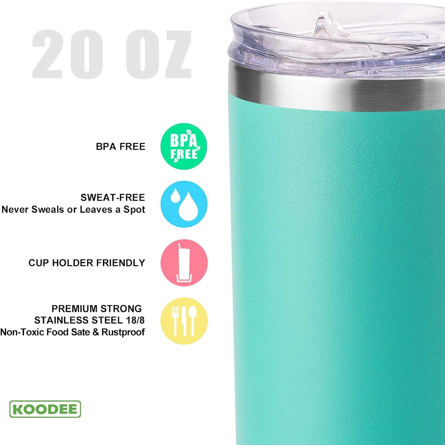Tumbler with Handle, 30 oz Stainless Steel Double Wall Insulated Tumblers with Lid and Straw Coffee Tumbler for Men and Women (Grass Green)