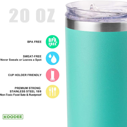 Tumbler with Handle, 30 oz Stainless Steel Double Wall Insulated Tumblers with Lid and Straw Coffee Tumbler for Men and Women (Grass Green)