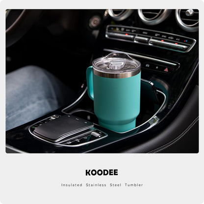 Tumbler with Handle, 30 oz Stainless Steel Double Wall Insulated Tumblers with Lid and Straw Coffee Tumbler for Men and Women (Grass Green)