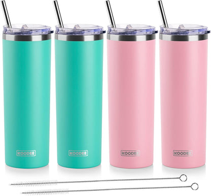 Tumbler with Handle, 30 oz Stainless Steel Double Wall Insulated Tumblers with Lid and Straw Coffee Tumbler for Men and Women (Grass Green)