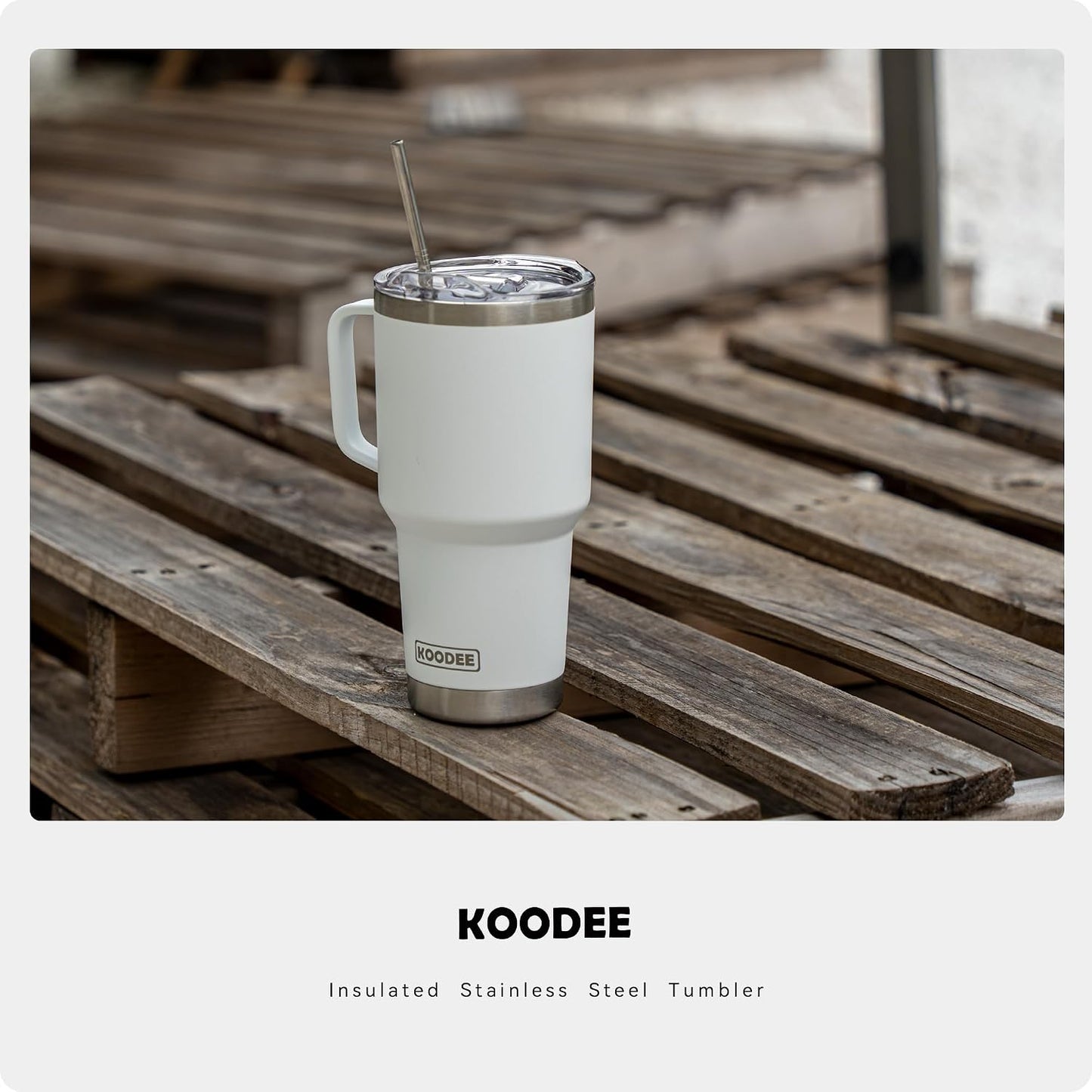 Tumbler with Handle, 30 oz Stainless Steel Double Wall Insulated Tumblers with Lid and Straw Coffee Tumbler for Men and Women (Grass Green)