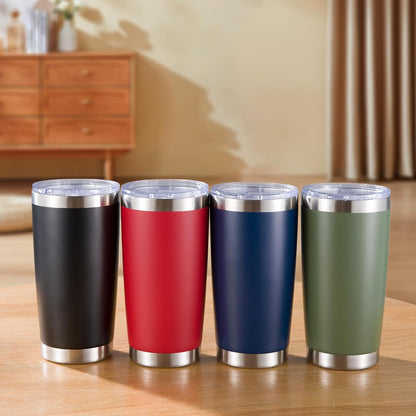 20 oz Tumblers Bulk Stainless Steel Tumbler with Lid, 12 Pack | Navy, 20oz Insulated Coffee Mug, Double Wall Vacuum, Powder Coated Cup, for Hot and Cold Drinks
