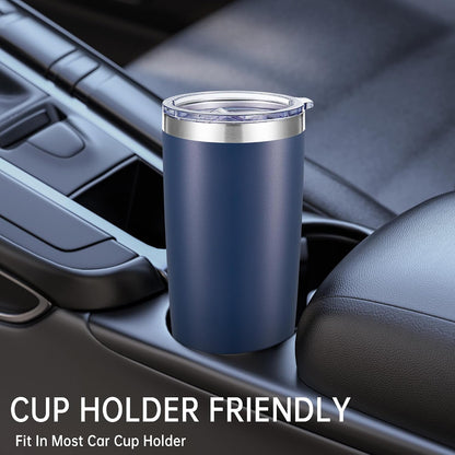 20 oz Tumblers Bulk Stainless Steel Tumbler with Lid, 12 Pack | Navy, 20oz Insulated Coffee Mug, Double Wall Vacuum, Powder Coated Cup, for Hot and Cold Drinks