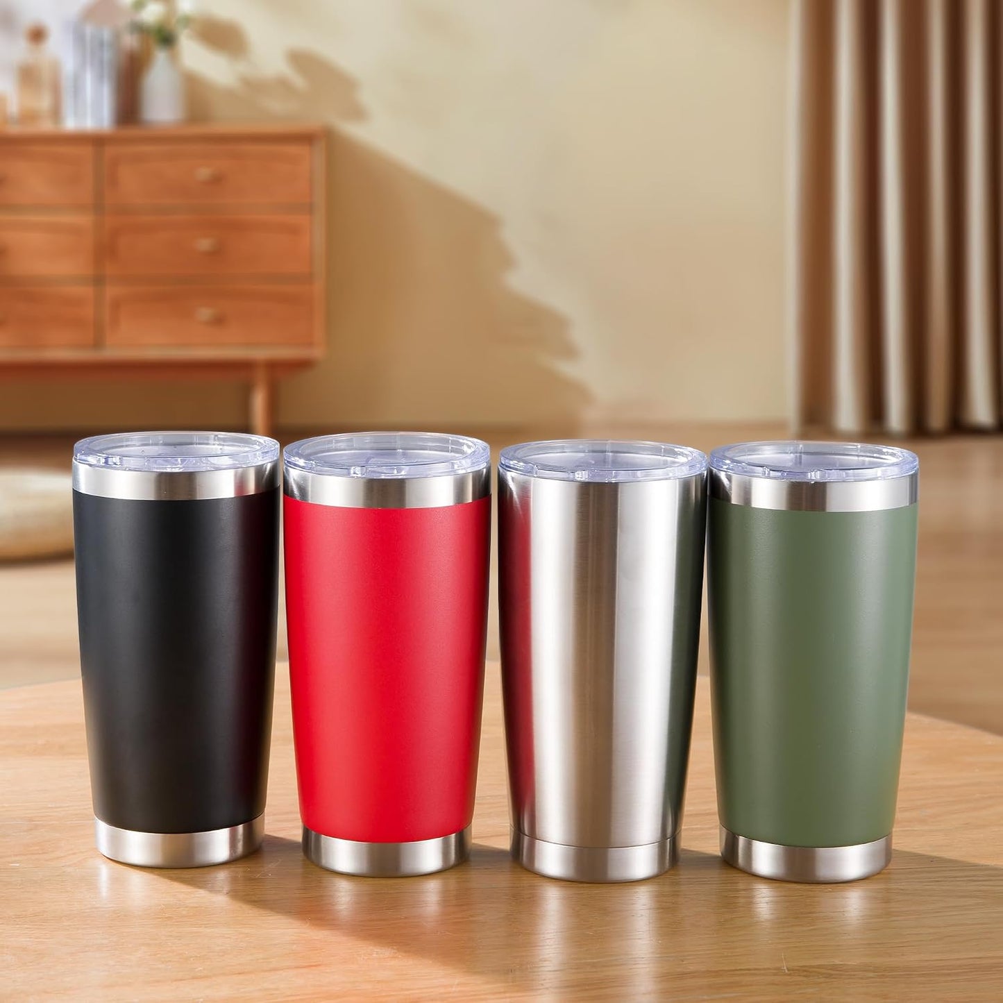 20 oz Tumblers Bulk Stainless Steel Tumbler with Lid, 12 Pack | Navy, 20oz Insulated Coffee Mug, Double Wall Vacuum, Powder Coated Cup, for Hot and Cold Drinks