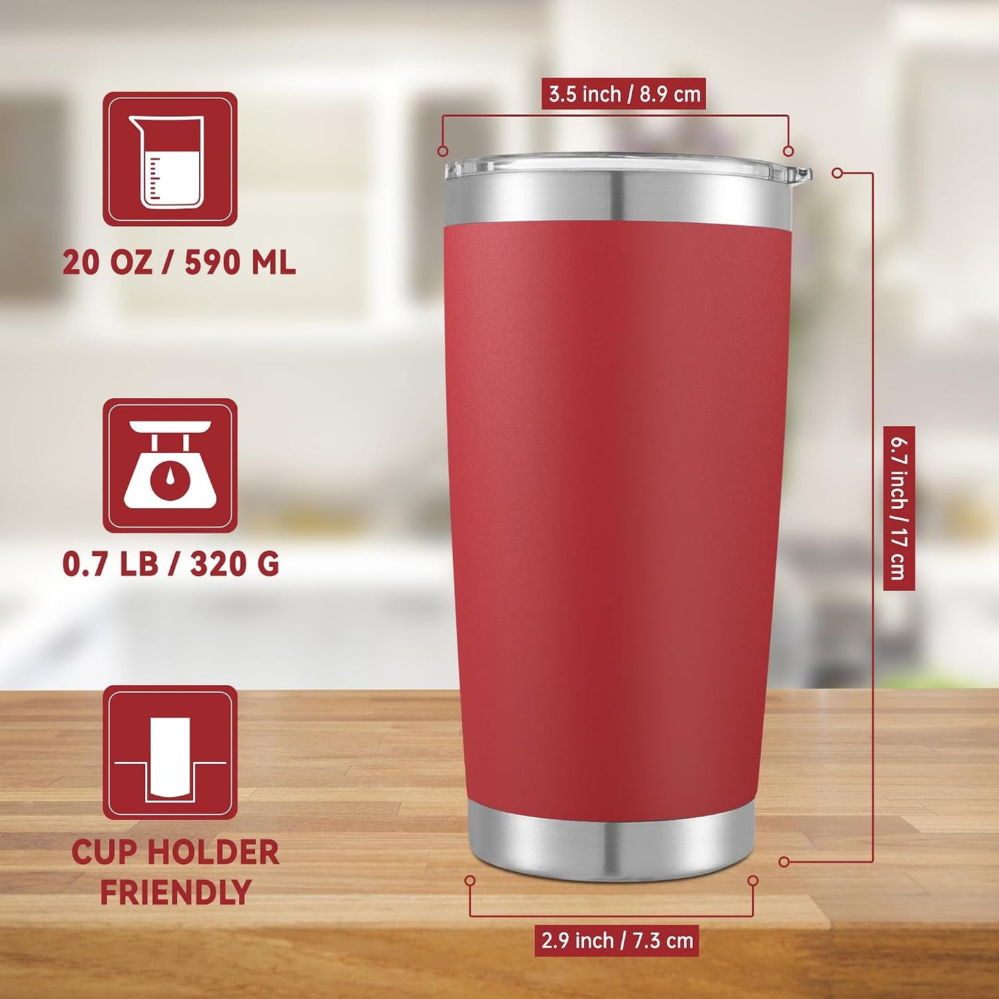 20 oz Tumblers Bulk Stainless Steel Tumbler with Lid, 12 Pack | Navy, 20oz Insulated Coffee Mug, Double Wall Vacuum, Powder Coated Cup, for Hot and Cold Drinks