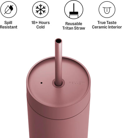 Carter Cold Ceramic Lined Tumbler 16 oz with Straw Lid, BPA-Free | Stainless Steel Coffee Tumbler, Lid Included, Iced Coffee Cup, 18+ Hrs Cold, BPA-Free, Spill Resistant, Mint Chip