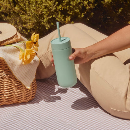 Carter Cold Ceramic Lined Tumbler 16 oz with Straw Lid, BPA-Free | Stainless Steel Coffee Tumbler, Lid Included, Iced Coffee Cup, 18+ Hrs Cold, BPA-Free, Spill Resistant, Mint Chip