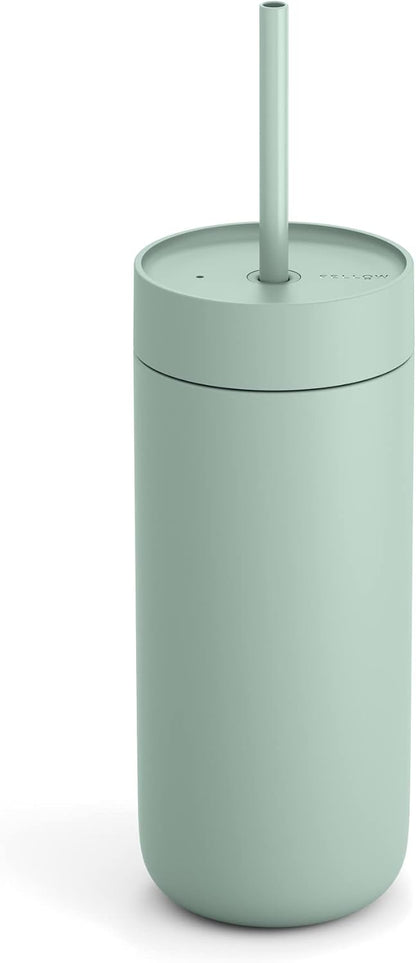 Carter Cold Ceramic Lined Tumbler 16 oz with Straw Lid, BPA-Free | Stainless Steel Coffee Tumbler, Lid Included, Iced Coffee Cup, 18+ Hrs Cold, BPA-Free, Spill Resistant, Mint Chip