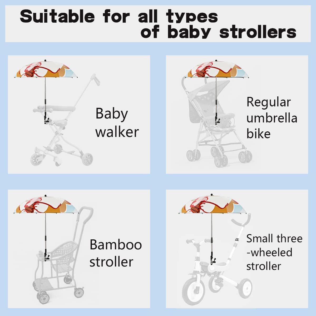 Umbrella Sstroller,Ultimate Protection for Your Toddler with Our Clip-on Umbrella, Stroller Sun Shade