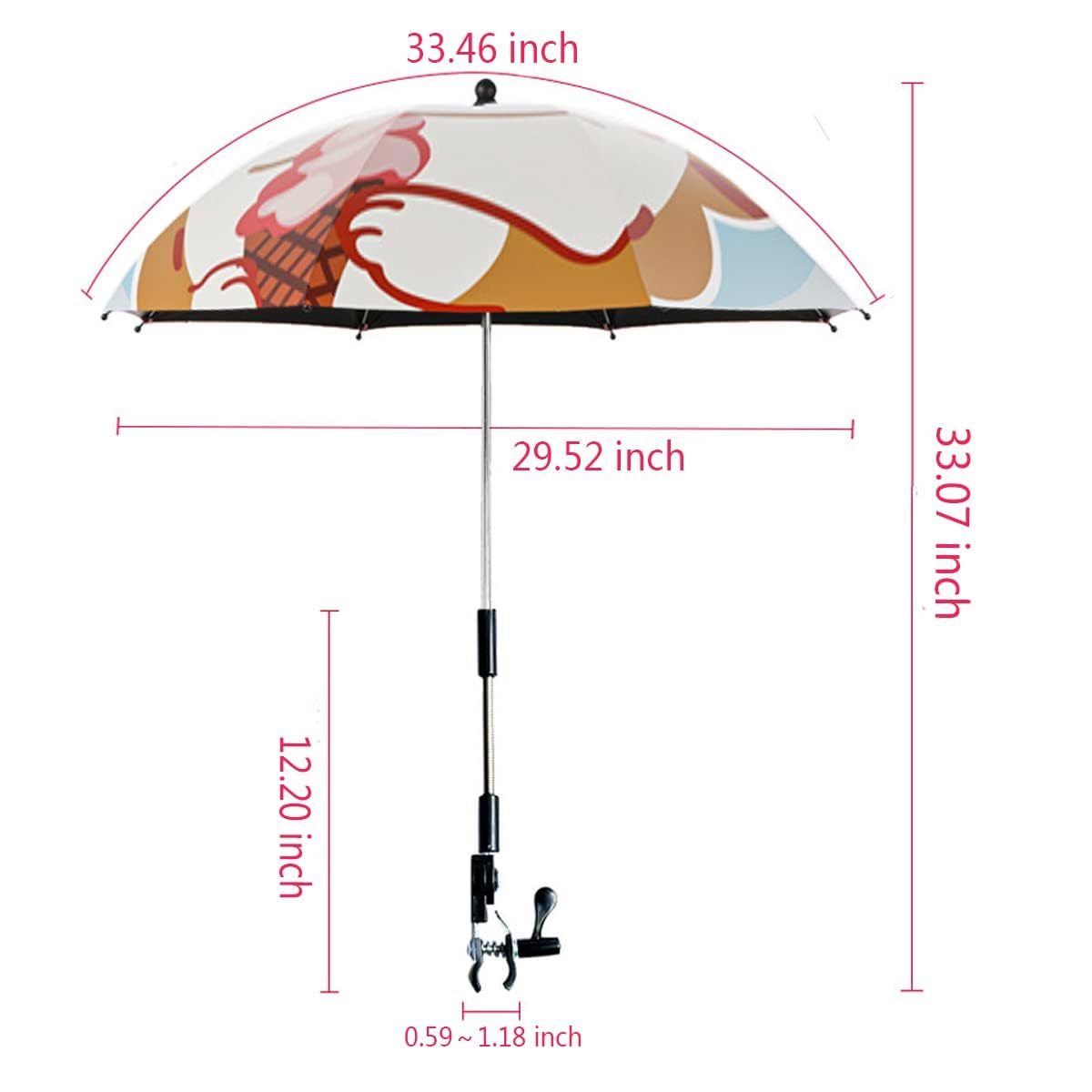 Umbrella Sstroller,Ultimate Protection for Your Toddler with Our Clip-on Umbrella, Stroller Sun Shade