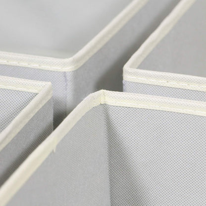 Foldable Cloth Storage Box Closet Dresser Drawer Organizer Fabric Baskets Bins Containers Divider for Clothes Underwear Bras Socks Clothing,Set of 9 Grey 900