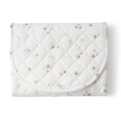 Organic Portable Changing Pad GOTS Certified Organic Cotton Fill Portable Diaper Changing Mat Diaper Clutch Changing Station Kit Compact Travel Pad (33"x34", Safari)