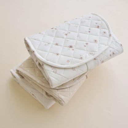 Organic Portable Changing Pad GOTS Certified Organic Cotton Fill Portable Diaper Changing Mat Diaper Clutch Changing Station Kit Compact Travel Pad (33"x34", Safari)