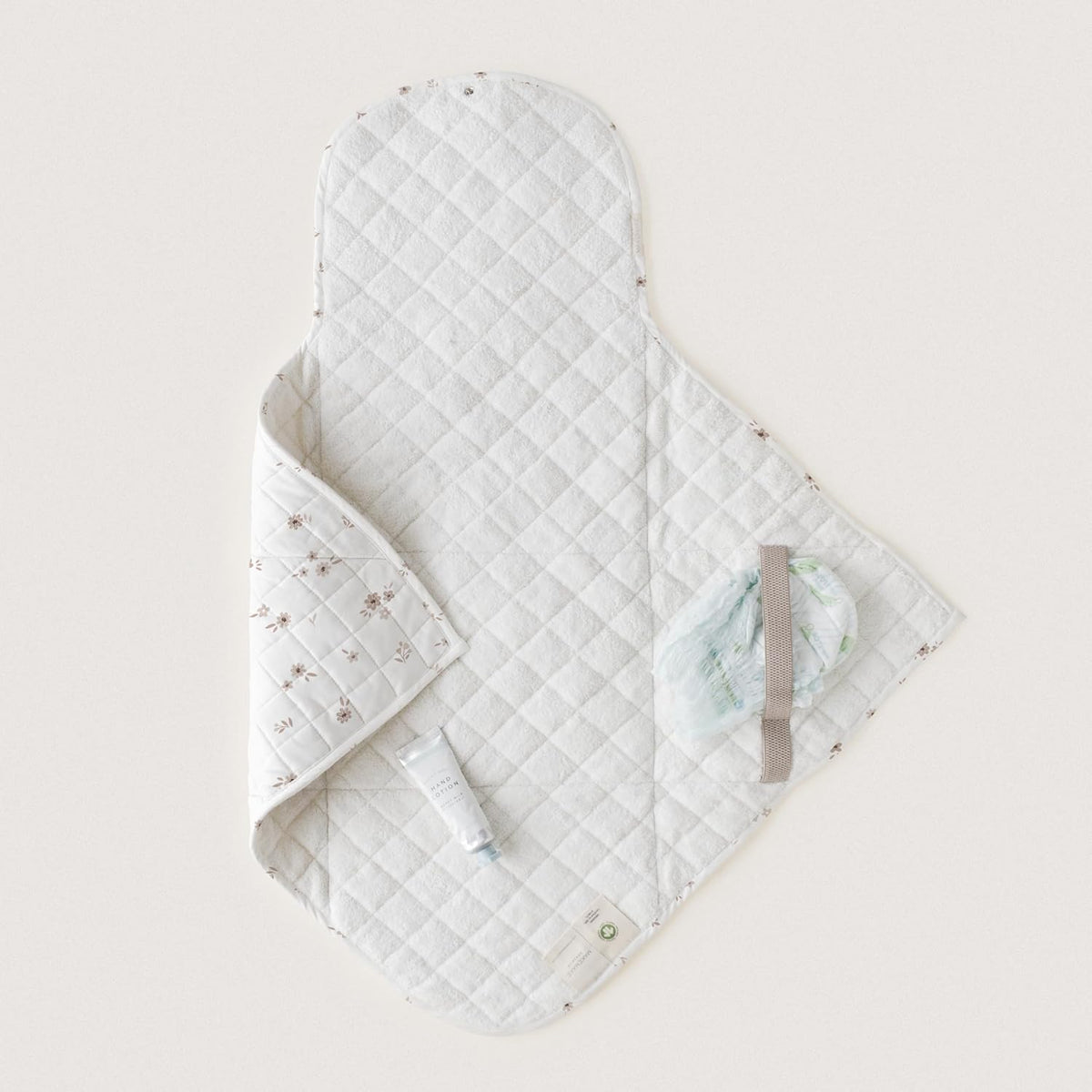 Organic Portable Changing Pad GOTS Certified Organic Cotton Fill Portable Diaper Changing Mat Diaper Clutch Changing Station Kit Compact Travel Pad (33"x34", Safari)