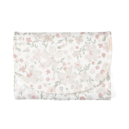 Organic Portable Changing Pad GOTS Certified Organic Cotton Fill Portable Diaper Changing Mat Diaper Clutch Changing Station Kit Compact Travel Pad (33"x34", Safari)