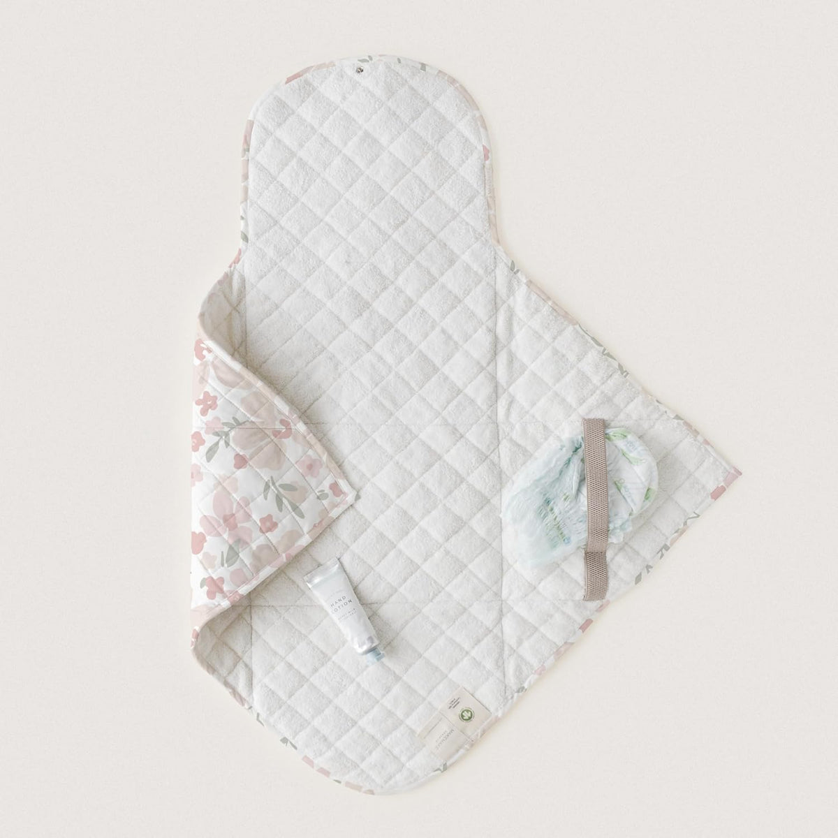 Organic Portable Changing Pad GOTS Certified Organic Cotton Fill Portable Diaper Changing Mat Diaper Clutch Changing Station Kit Compact Travel Pad (33"x34", Safari)