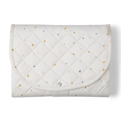 Organic Portable Changing Pad GOTS Certified Organic Cotton Fill Portable Diaper Changing Mat Diaper Clutch Changing Station Kit Compact Travel Pad (33"x34", Safari)