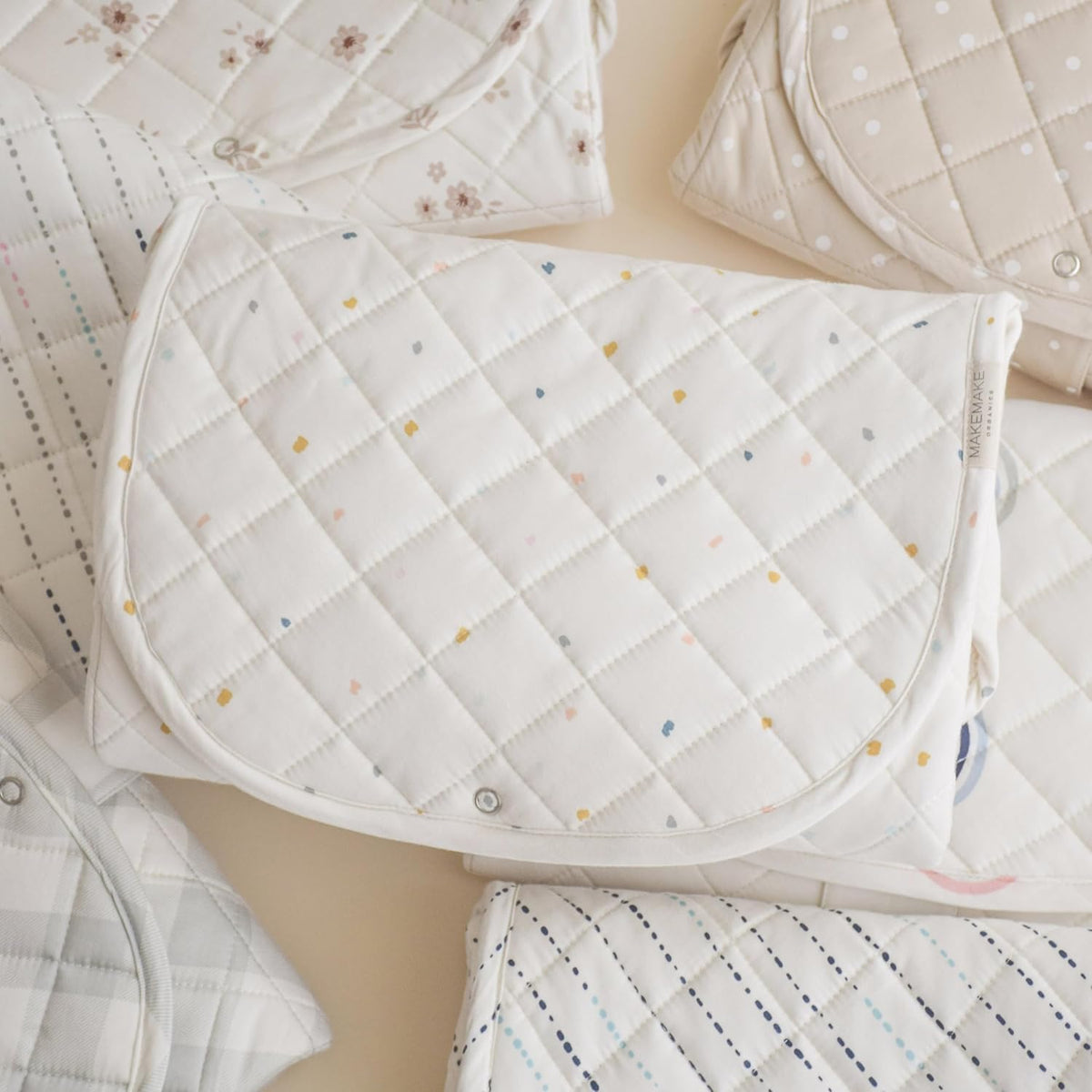 Organic Portable Changing Pad GOTS Certified Organic Cotton Fill Portable Diaper Changing Mat Diaper Clutch Changing Station Kit Compact Travel Pad (33"x34", Safari)