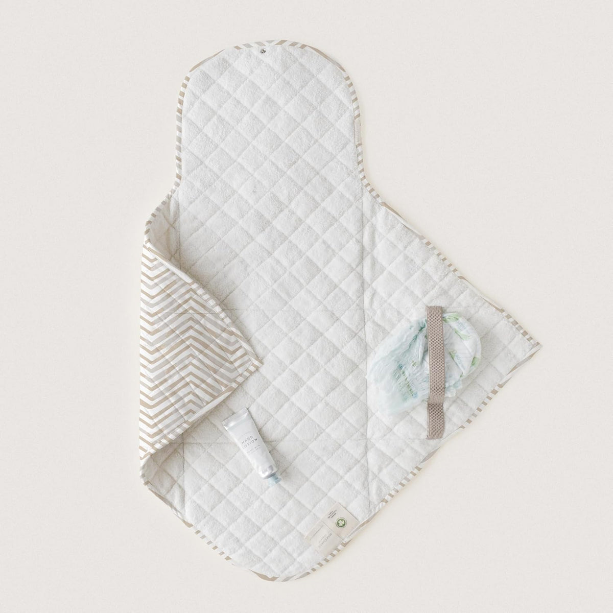 Organic Portable Changing Pad GOTS Certified Organic Cotton Fill Portable Diaper Changing Mat Diaper Clutch Changing Station Kit Compact Travel Pad (33"x34", Safari)