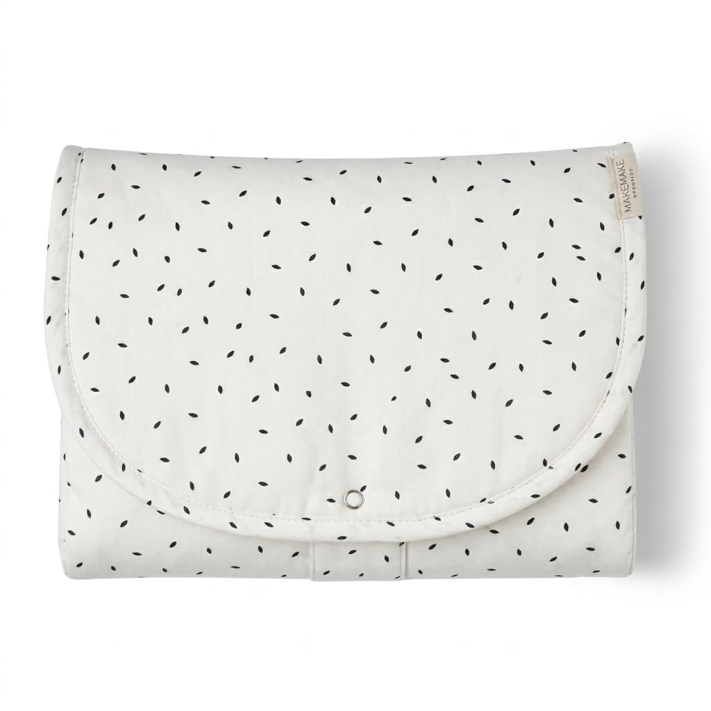 Organic Portable Changing Pad GOTS Certified Organic Cotton Fill Portable Diaper Changing Mat Diaper Clutch Changing Station Kit Compact Travel Pad (33"x34", Safari)