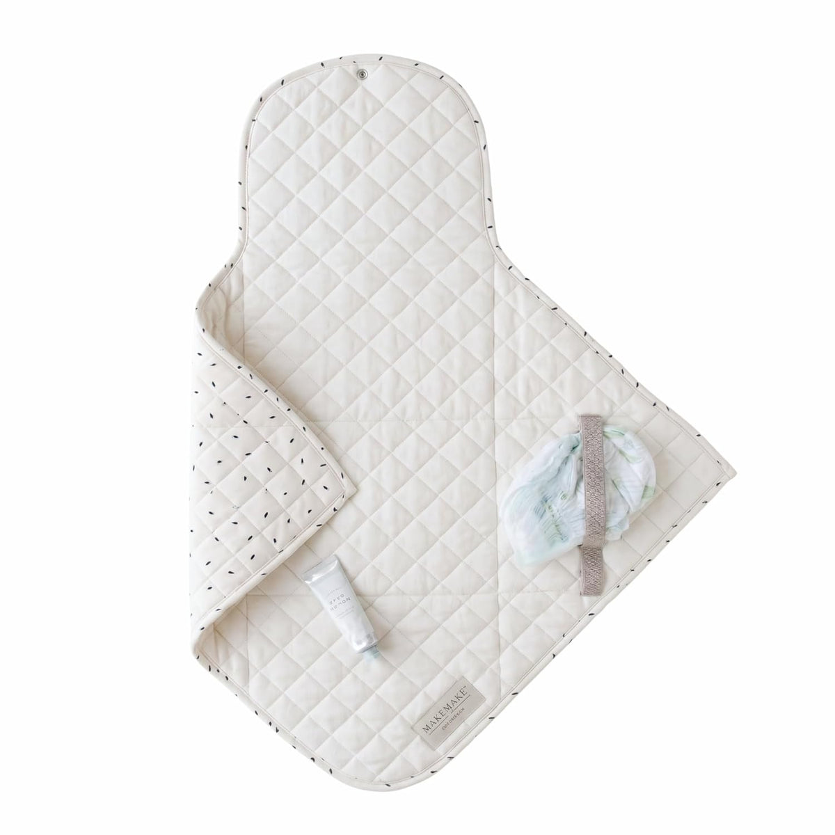 Organic Portable Changing Pad GOTS Certified Organic Cotton Fill Portable Diaper Changing Mat Diaper Clutch Changing Station Kit Compact Travel Pad (33"x34", Safari)