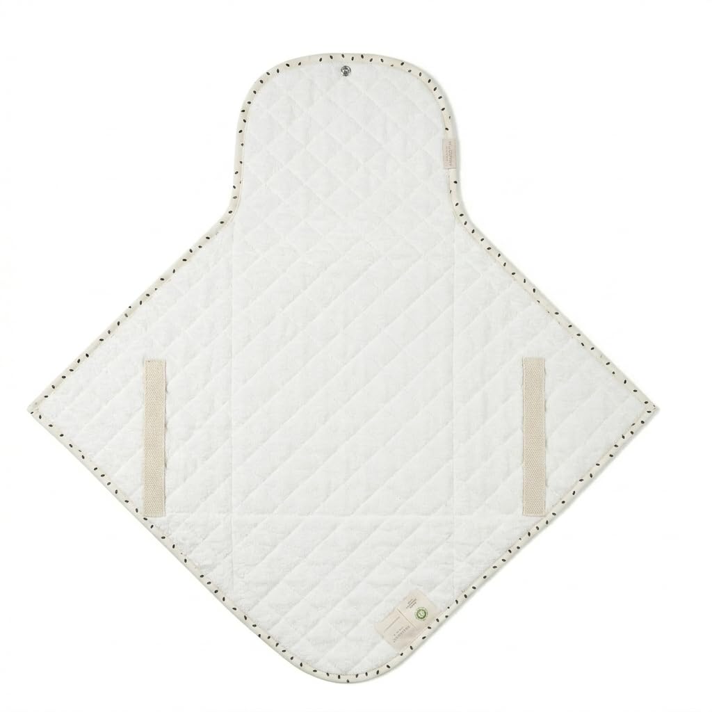 Organic Portable Changing Pad GOTS Certified Organic Cotton Fill Portable Diaper Changing Mat Diaper Clutch Changing Station Kit Compact Travel Pad (33"x34", Safari)