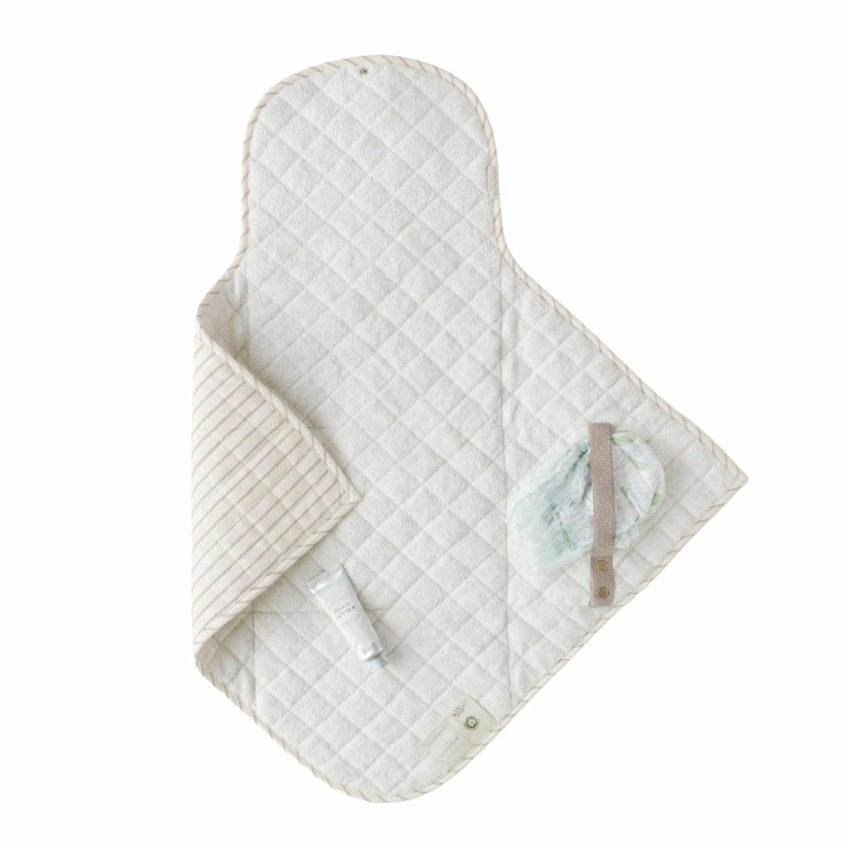 Organic Portable Changing Pad GOTS Certified Organic Cotton Fill Portable Diaper Changing Mat Diaper Clutch Changing Station Kit Compact Travel Pad (33"x34", Safari)
