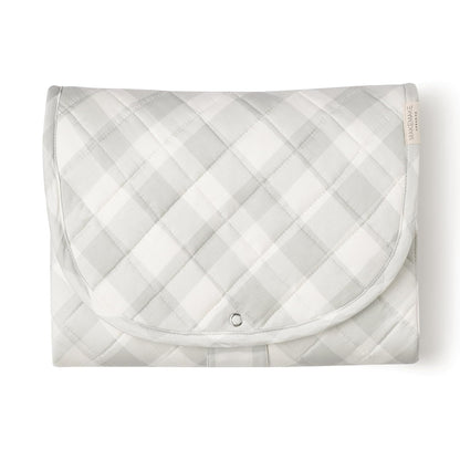Organic Portable Changing Pad GOTS Certified Organic Cotton Fill Portable Diaper Changing Mat Diaper Clutch Changing Station Kit Compact Travel Pad (33"x34", Safari)