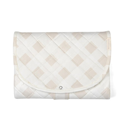 Organic Portable Changing Pad GOTS Certified Organic Cotton Fill Portable Diaper Changing Mat Diaper Clutch Changing Station Kit Compact Travel Pad (33"x34", Safari)