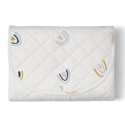 Organic Portable Changing Pad GOTS Certified Organic Cotton Fill Portable Diaper Changing Mat Diaper Clutch Changing Station Kit Compact Travel Pad (33"x34", Safari)