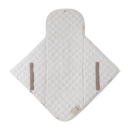 Organic Portable Changing Pad GOTS Certified Organic Cotton Fill Portable Diaper Changing Mat Diaper Clutch Changing Station Kit Compact Travel Pad (33"x34", Safari)