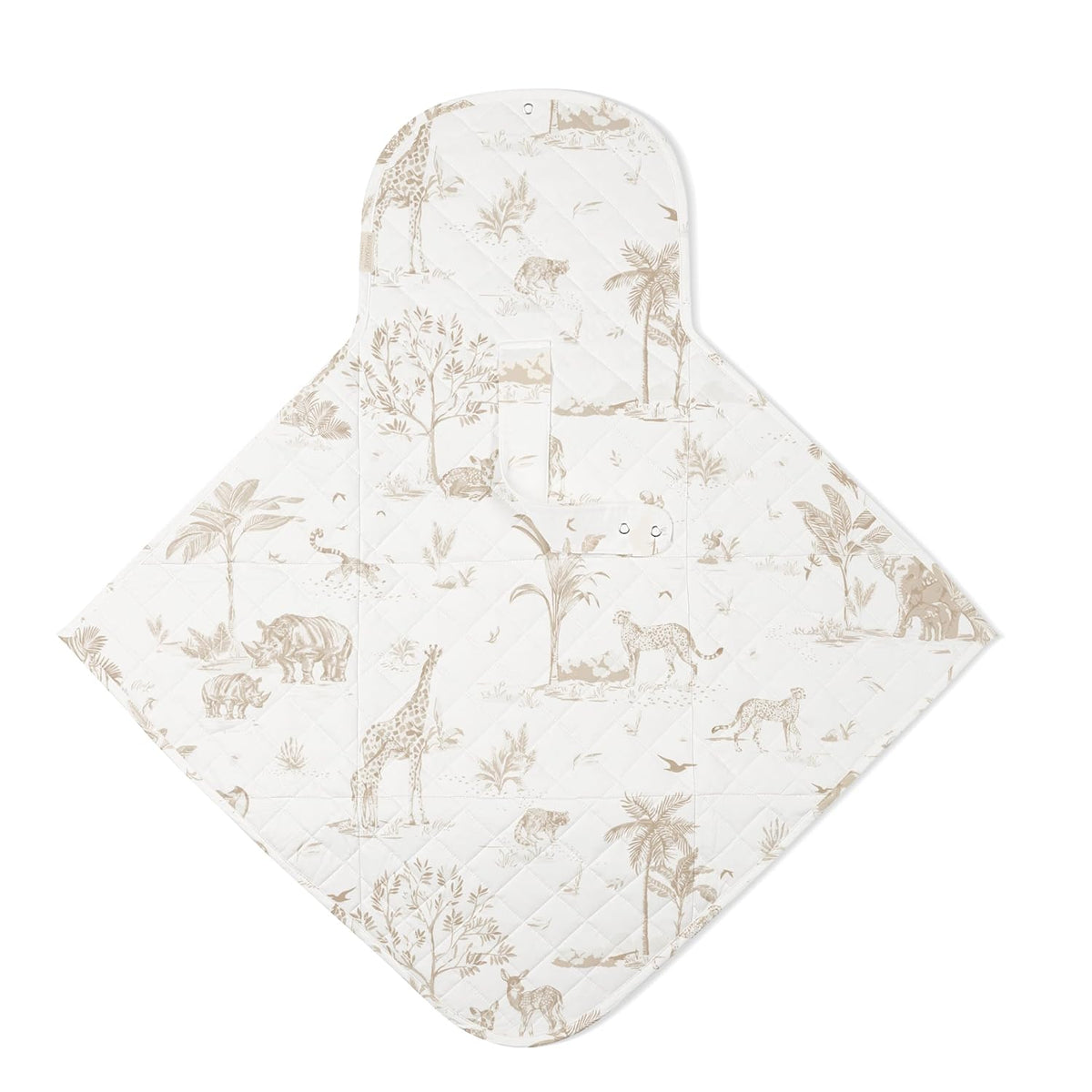 Organic Portable Changing Pad GOTS Certified Organic Cotton Fill Portable Diaper Changing Mat Diaper Clutch Changing Station Kit Compact Travel Pad (33"x34", Safari)