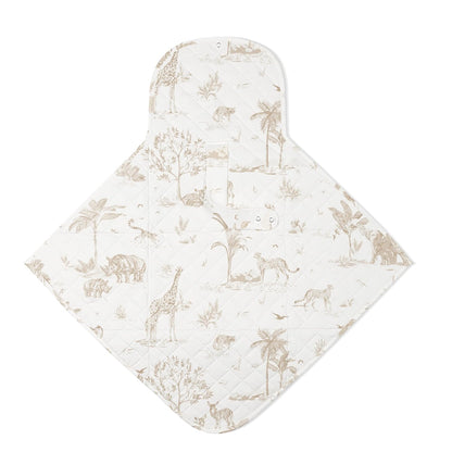 Organic Portable Changing Pad GOTS Certified Organic Cotton Fill Portable Diaper Changing Mat Diaper Clutch Changing Station Kit Compact Travel Pad (33"x34", Safari)