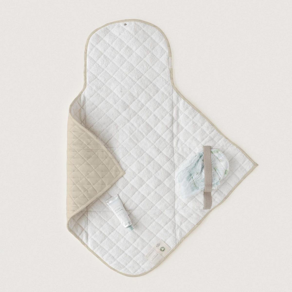 Organic Portable Changing Pad GOTS Certified Organic Cotton Fill Portable Diaper Changing Mat Diaper Clutch Changing Station Kit Compact Travel Pad (33"x34", Safari)