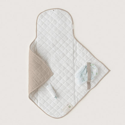 Organic Portable Changing Pad GOTS Certified Organic Cotton Fill Portable Diaper Changing Mat Diaper Clutch Changing Station Kit Compact Travel Pad (33"x34", Safari)