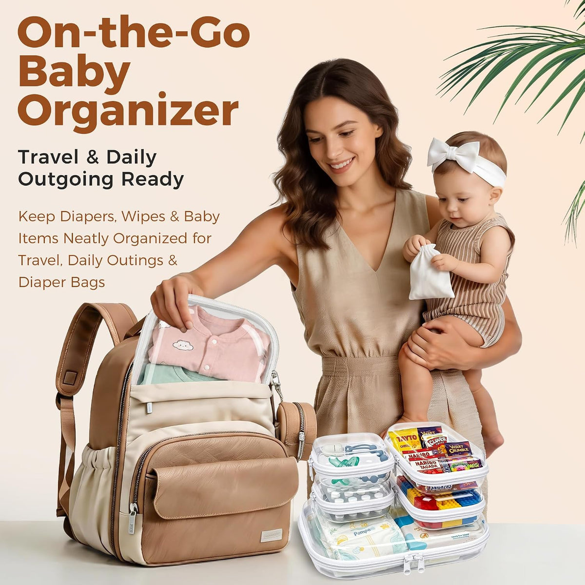 5 Pack Diaper Bag Organizer Pouches, Clear Hard Shell Zipper Cases for Baby Travel Essentials, Waterproof Storage Box for Pacifier Snacks Toys Wipes Clothes, Makeup Bag, Lego Toy Storage, Toiletry Bag