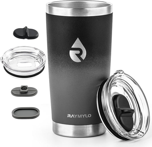 Insulated Travel Coffee Tumbler 20oz, Detachable Spill-Proof Lid | Stainless Steel Reusable Coffee Mug with Thorough Clean Slider Lid Fits Most Car Cup Holder & BPA Free