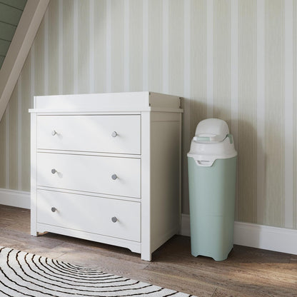 Foundations Tall Diaper Pail with Airtight Lid, Gray