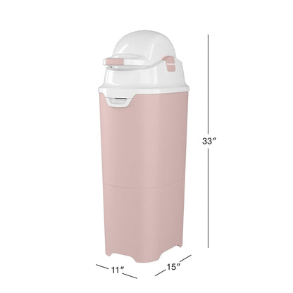 Foundations Tall Diaper Pail with Airtight Lid, Gray