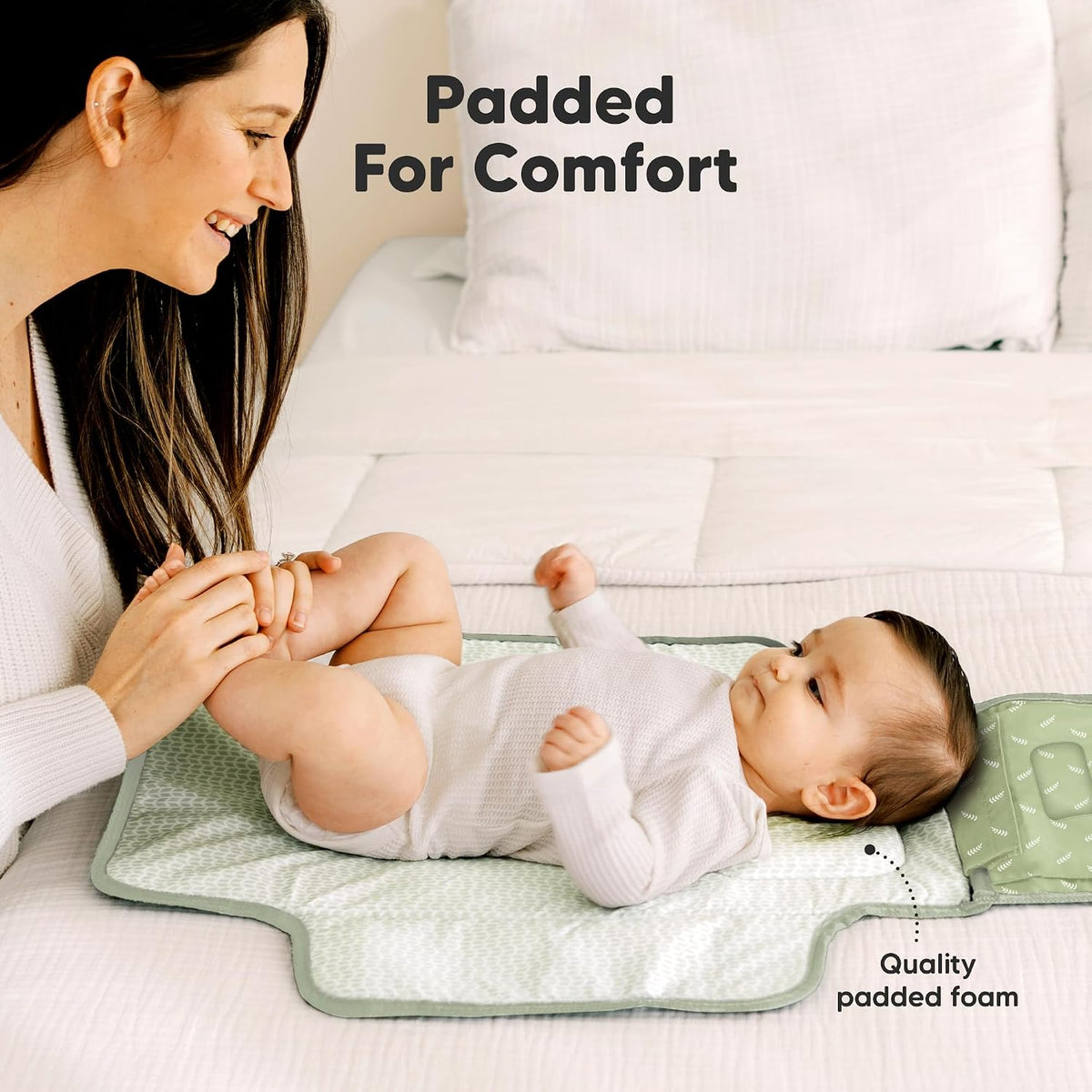 Portable Diaper Changing Pad, Wipeable Baby Changing Mat (Acacia)