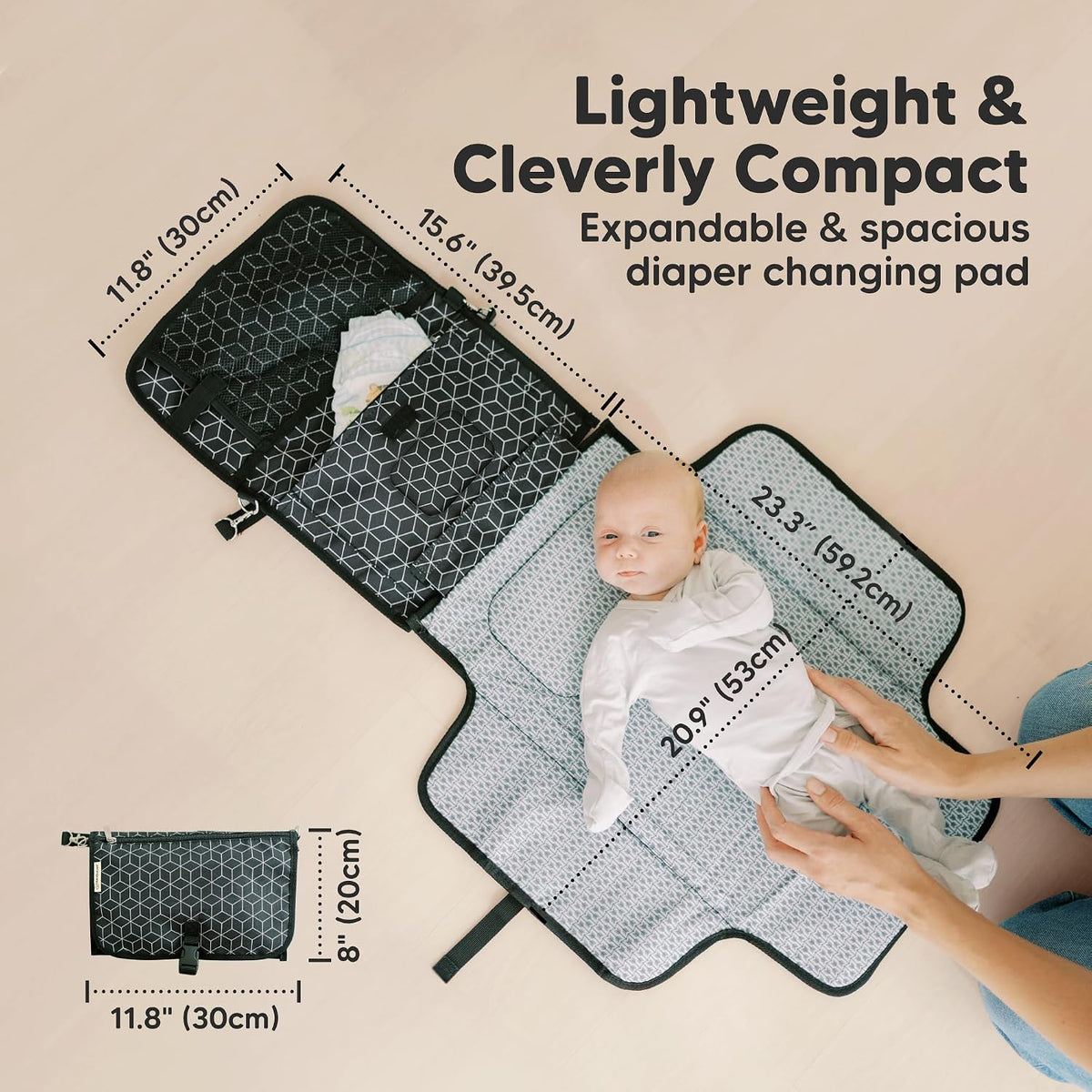 Portable Diaper Changing Pad, Wipeable Baby Changing Mat (Acacia)
