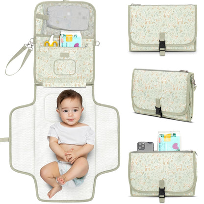Portable Diaper Changing Pad, Wipeable Baby Changing Mat (Acacia)