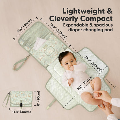 Portable Diaper Changing Pad, Wipeable Baby Changing Mat (Acacia)