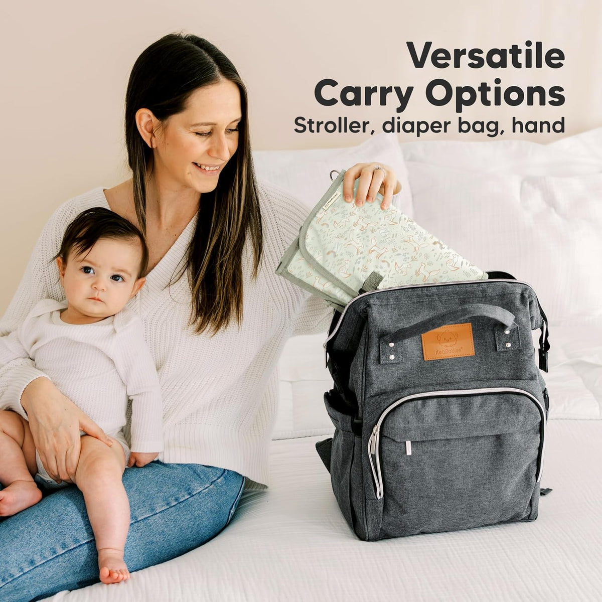 Portable Diaper Changing Pad, Wipeable Baby Changing Mat (Acacia)
