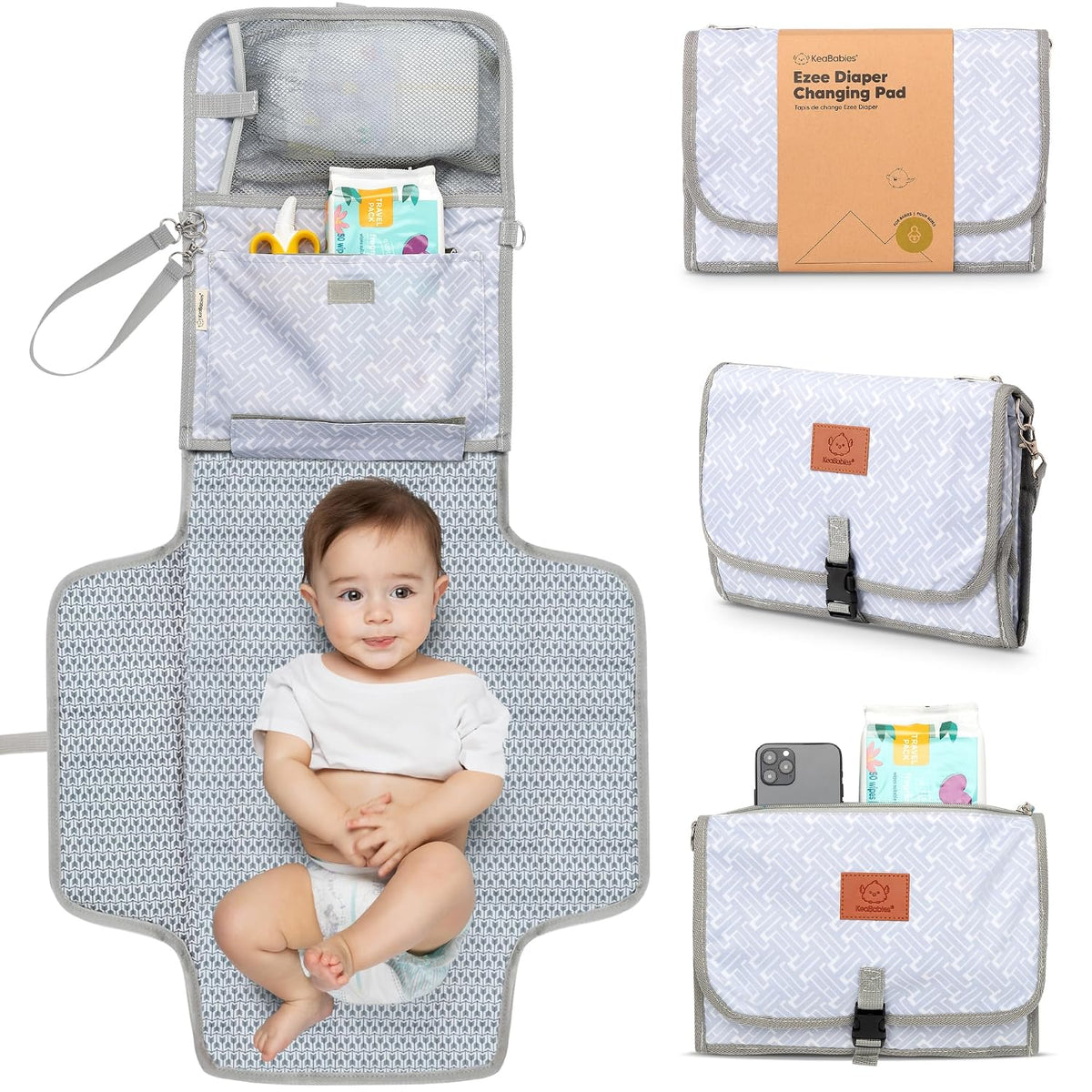Portable Diaper Changing Pad, Wipeable Baby Changing Mat (Acacia)