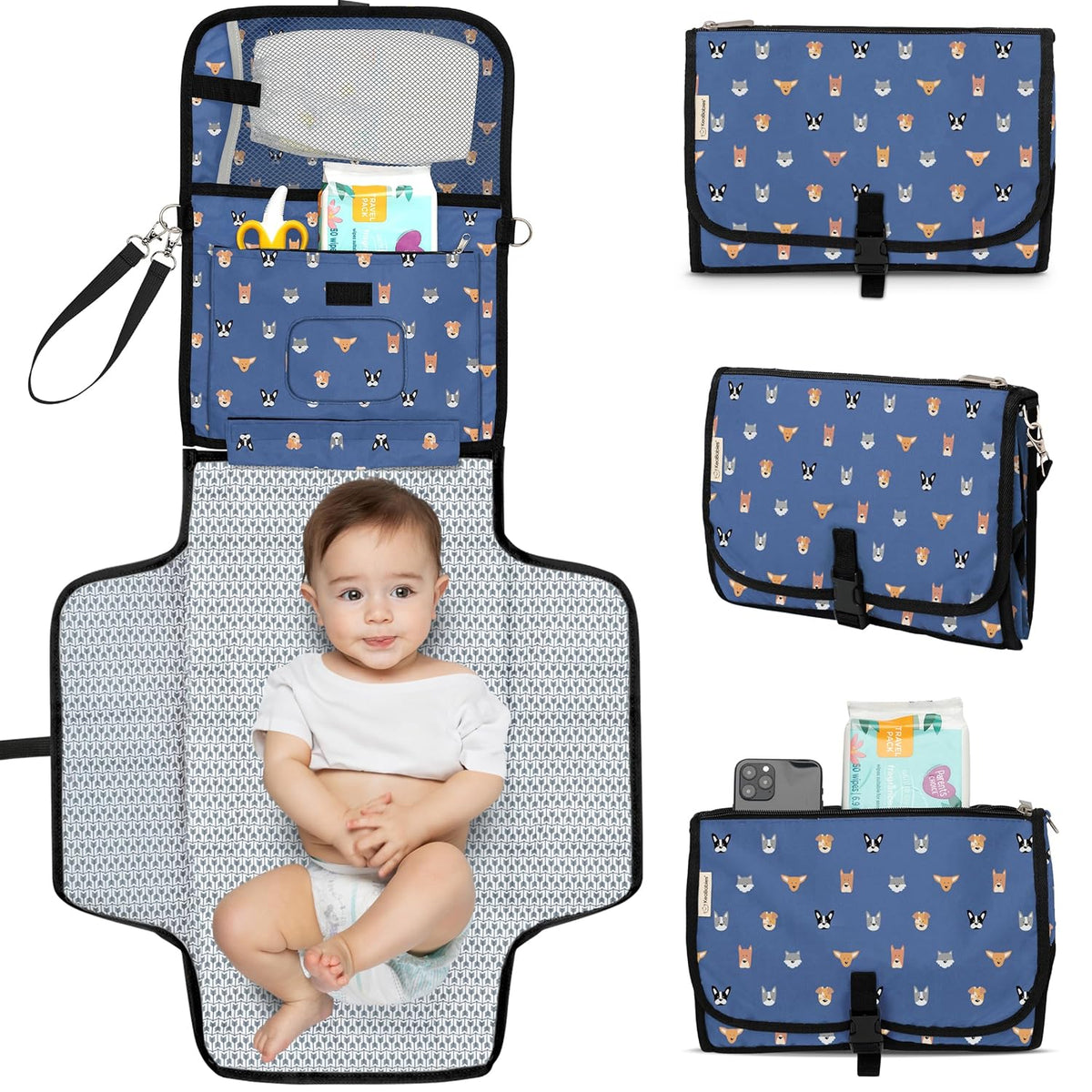 Portable Diaper Changing Pad, Wipeable Baby Changing Mat (Acacia)