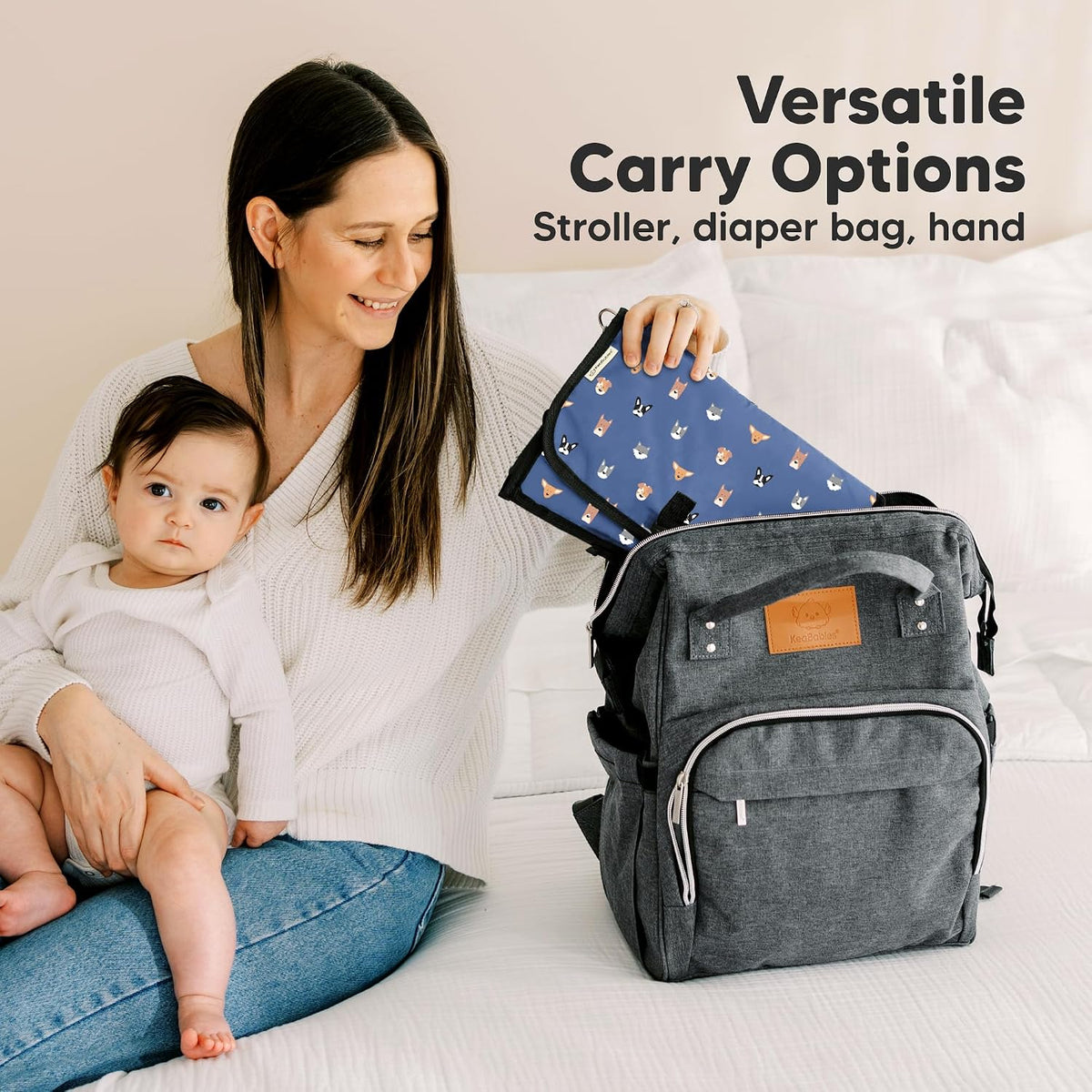 Portable Diaper Changing Pad, Wipeable Baby Changing Mat (Acacia)