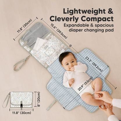 Portable Diaper Changing Pad, Wipeable Baby Changing Mat (Acacia)